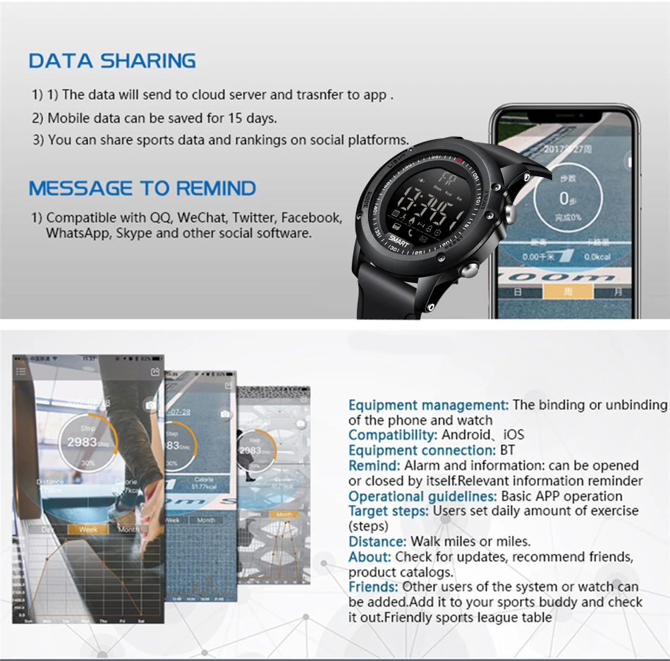LIGE новые мужские цифровые электронные часы напоминание о звонках Глубина 50 метров водонепроницаемые спортивные Смарт-часы с шагомером+ коробка