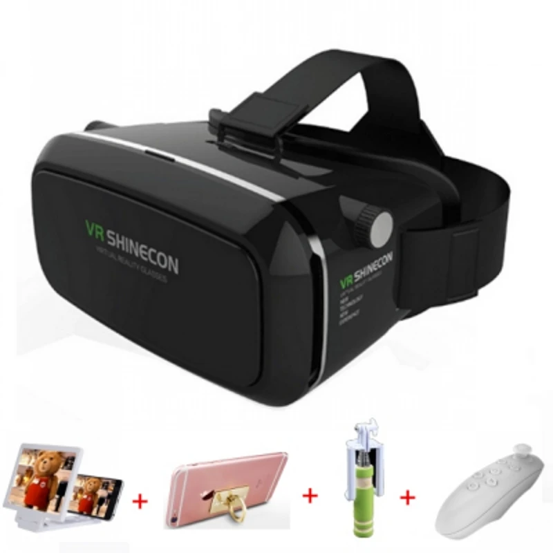 Hot! VR shinecon Pro Version Virtual Reality 3D Glasses +Smart Bluetooth Wireless Remote Control Gamepad 3.5--6.0' Smartphone |