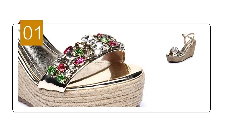 43_2016 New Fashion Summer Luxury Platform Wedge Sandals Womens Small Size Designer Golden High Heels Shoes Online Good Quality