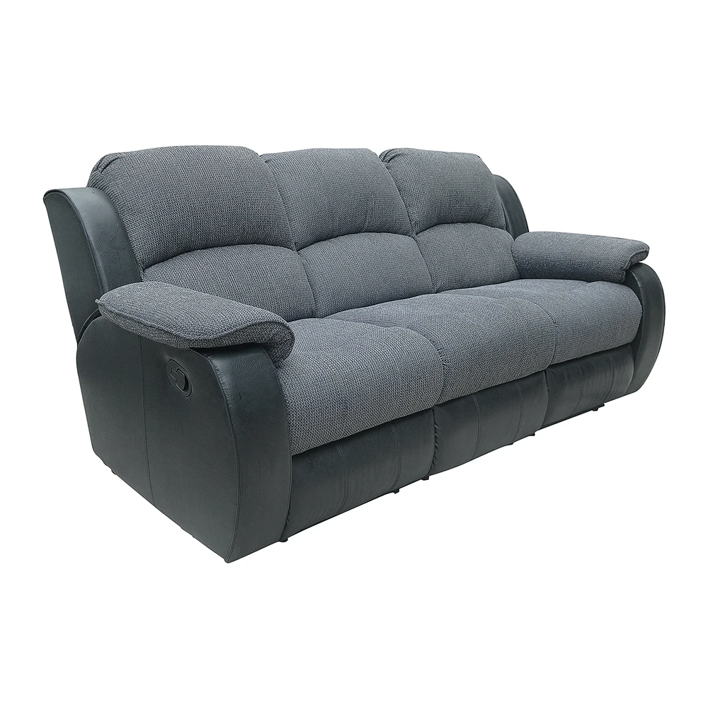 

Graphite Fabric Bonded Leather Manual Recliner Sofa Chair Lounge Upholstered Chaise Indoor Living Room Chair Adjustable Lounger