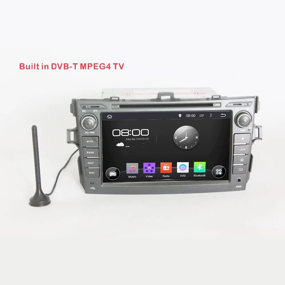 Best Android 4.4 Fit For TOYOTA COROLLA 2001 2006 2007 2008 2009 2010 2011 Car DVD GPS Player buit in DVBT MPEG 4 TV +FM + BT