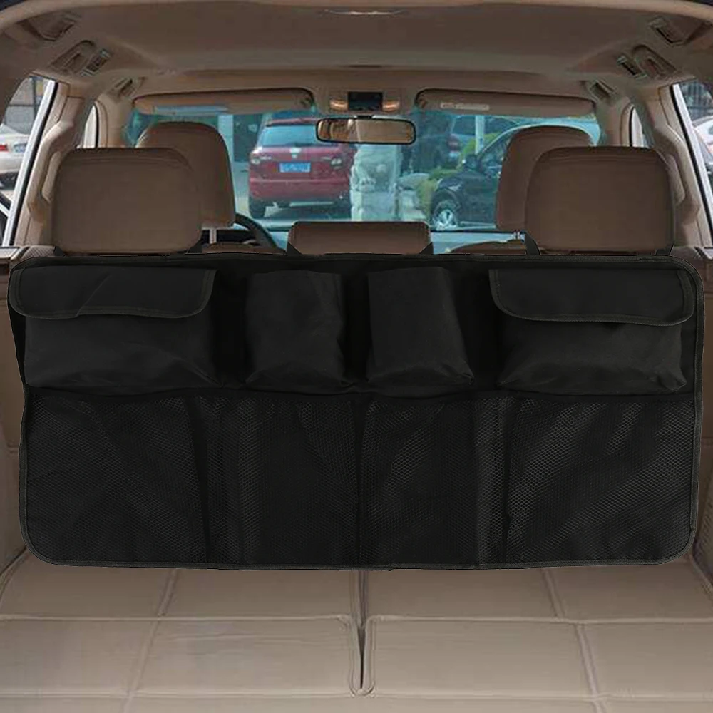 

Car Trunk Organizer Adjustable Backseat Storage Bag Net High Capacity Multi-use Oxford Automobile Seat Back Organizers Universal