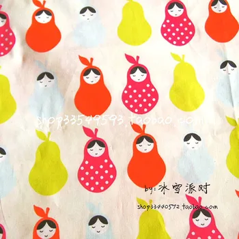 

140*50cm 1pc Matryoshka Fabric100%Cotton Fabric Matryoshka Pear Fabric Sewing Material Telas Patchwork Fabrics Diy Baby Clothes