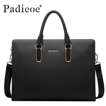 Padieoe черный синий портфель для ноутбука кожаная деловая сумка-мессенджер мужская кожаная сумка Мужские портфели сумки