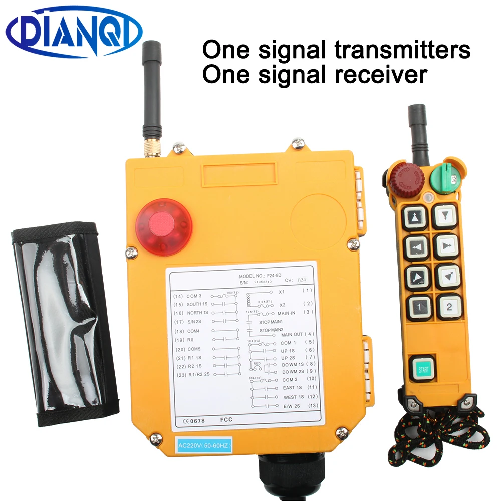 

Industrial Wireless Radio remote controller switch 1 receiver+ 1 transmitter speed control Hoist Crane Control Lift Crane F24-8D