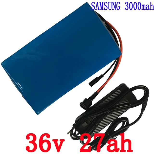 Cheap 1000W Electric Bike Battery 36V 27AH Lithium Battery Use samsung cell with PVC case 30A BMS 42V 2A charger