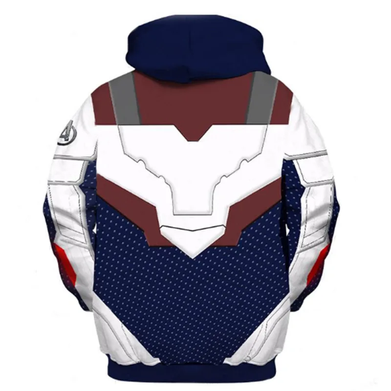 Avengers Endgame Cosplay Quantum Realm Costumes Sweatshirt Hoodie Jacket Captain Marvel Tech Hooded Superhero X Task Force S-6XL