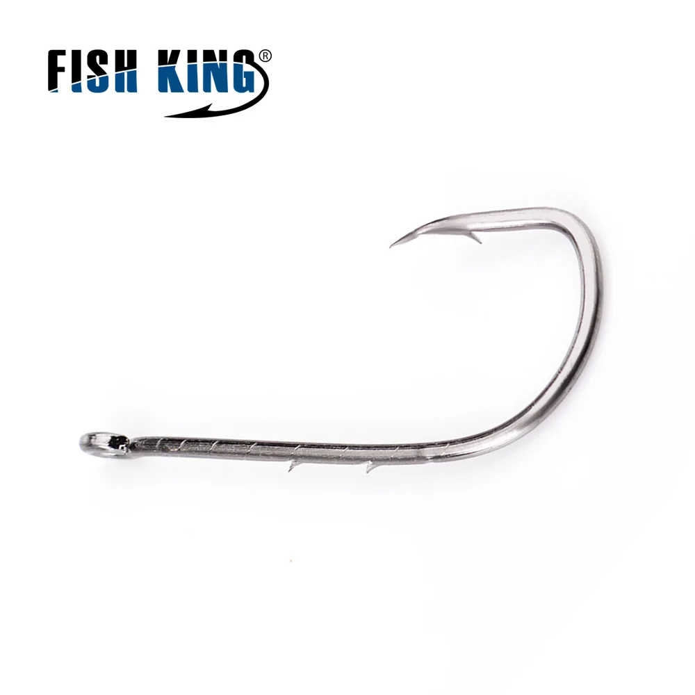 FISH KING рыболовный крючок 100 шт./лот 2 вида цветов с бородкой длинным хвостовиком 1 # 10