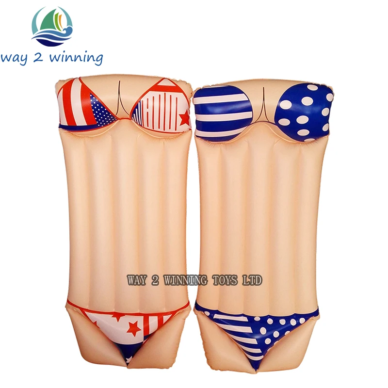 2018 nouveau Sexy Bikini gonflable piscine flotteur adulte eau flottante île natation planche Air matelas Fun jouets vente chaude
