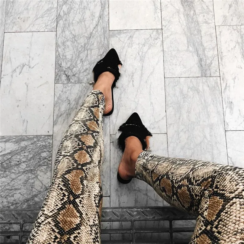 

2019 Spring Women High Waist Bodycon Pants Leopard Print Snake Skin Skinny Leggings Slim Ladies Trousers Stretch Leggings