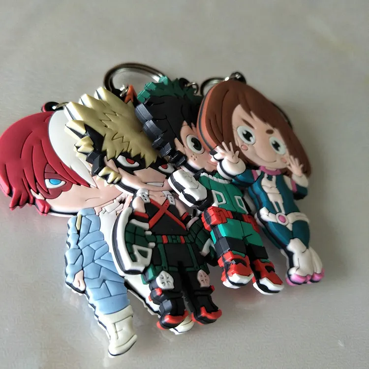 Аниме Мой герой училища мидория изуку ПВХ брелки Bakugou катсуки Ochaco Uraraka Милый Забавный Кулон брелоки сантелвешалка подарок