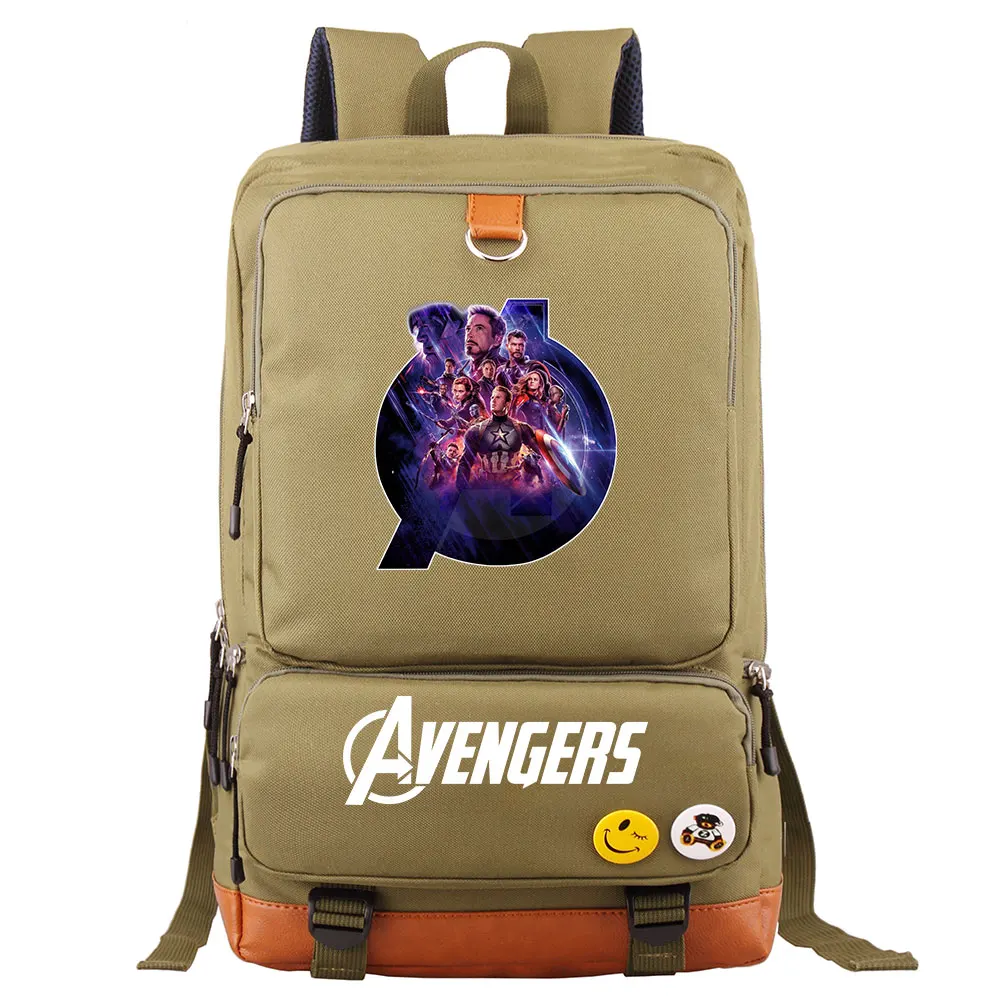 Супергерой танос Мстители эндгейм мальчик девочка школьная сумка женский рюкзак подростковый лоскутный холст мужской студенческий рюкзак для ноутбука - Цвет: 14