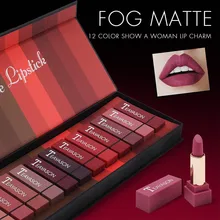 Thương hiệu Trang Điểm Môi 12 Cái/Bộ Matte Bộ dễ Mặc Sắc Tố Velvet Lipstick Rất Nhiều Chống Nước Son Dưỡng Môi maquiagem(China)