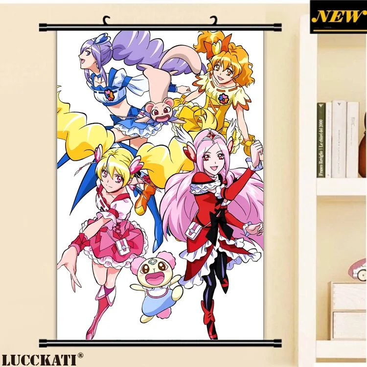 40X60 см свежий Precure! Серии Довольно вылечить лоли Rabirinsu мультфильм аниме стены картину росписи прокрутки тканевые живопись плакат