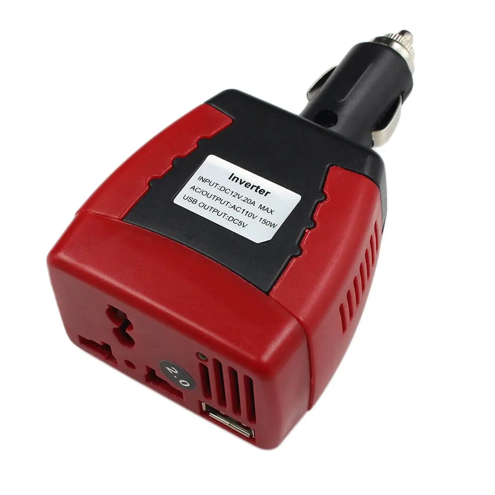 

Professional Cigarette Lighter Power Supply 150W 12V DC To 110V AC Car Power Inverter Adapter With USB Charger