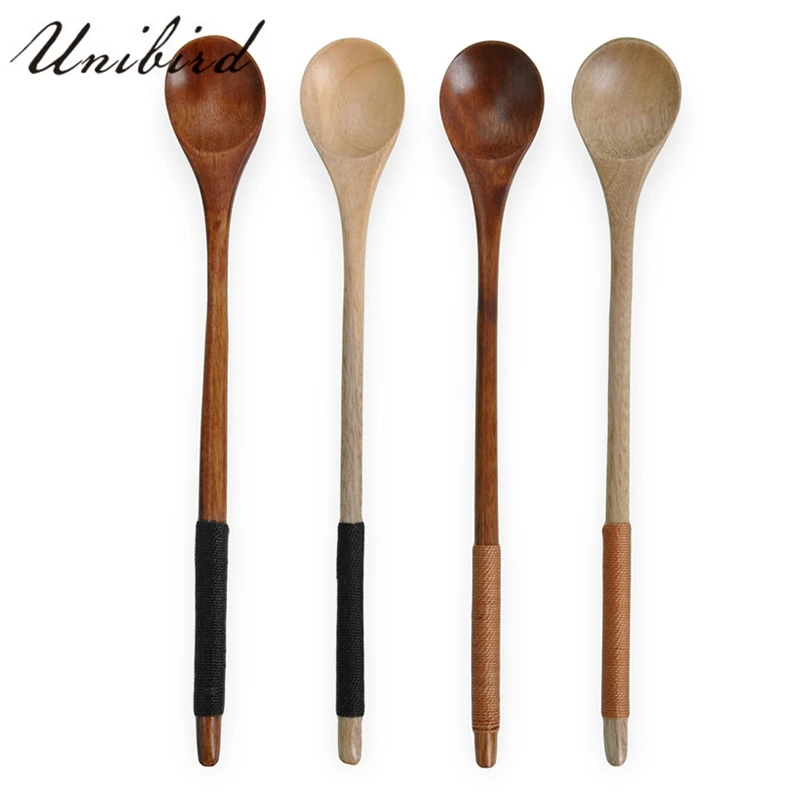 

Unibird 1Pc Japan Style Wooden Honey Spoon 20X3cm Long Handle Tea Coffee Spoons for Kitchen Juice Whisky Stick Dining Tableware