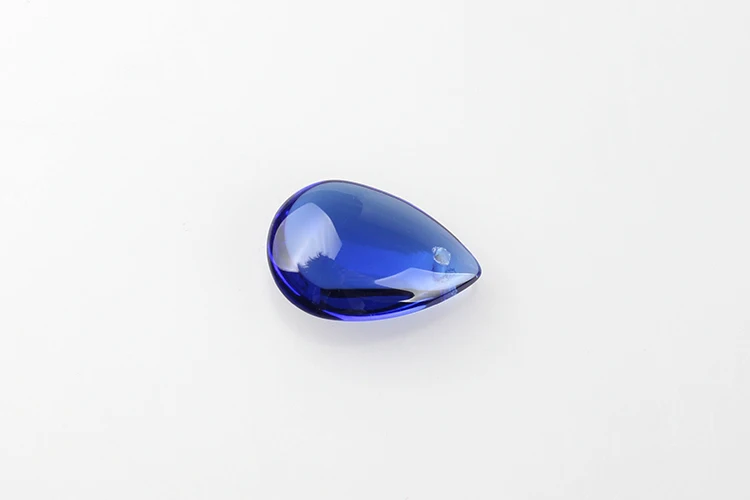 Новые стеклянные бусины капли воды 22 мм Кристальные разноцветные бусины имеют отверстие 10 шт для DIY бисера занавески аксессуары - Цвет: Deep Blue