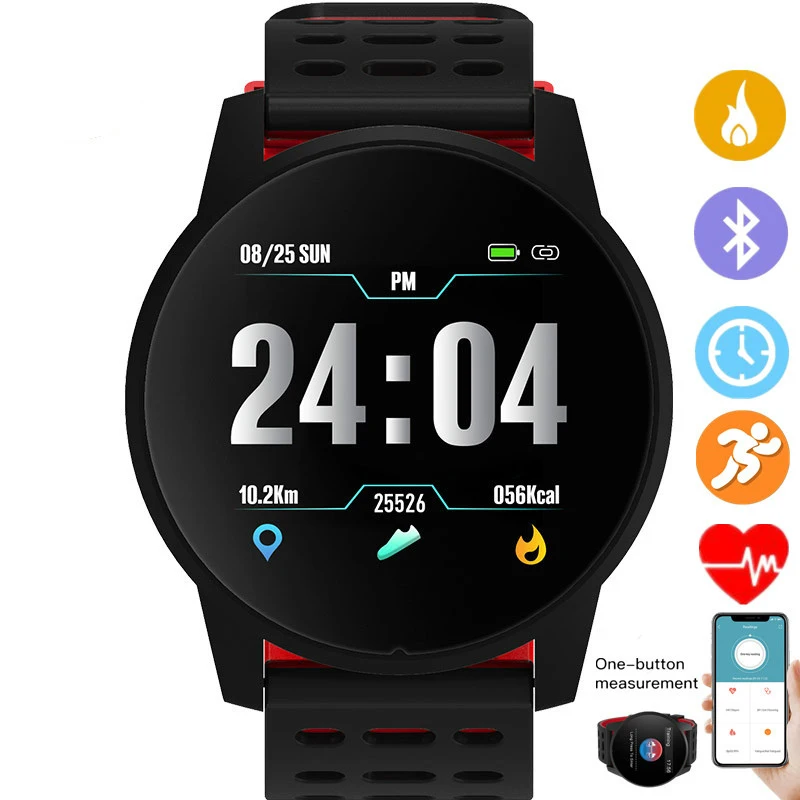 

Men Sport Pedometer Smart Watch IP68 Waterproof Fitness Tracker Heart Rate Monitor Women Clock Smartwatch For Android IOS