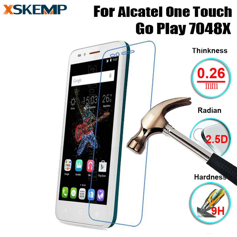 

For Alcatel One Touch Go Play 7048X 0.26mm 9H Shockproof No Fingerprint Cover Tempered Glass Screen Protector Glass Protection