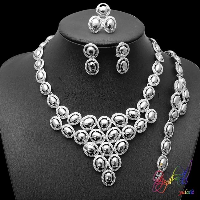 

YULAILI Free Delivery High End Costume Fashion Big Four Pieces Gold Color Jewelry Sets