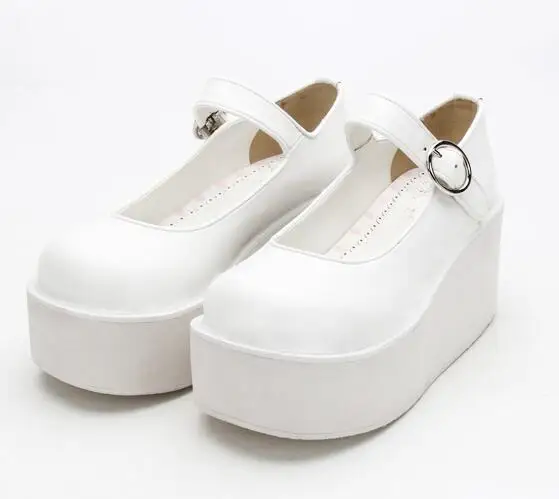 Chica Princesa Mori Partido Mujer Lolita Impresión Blanco 34 Bombas Angelical Altos Señora Cuñas Tacones 47 Zapatos Plataforma Cosplay Vestido q1OwZt