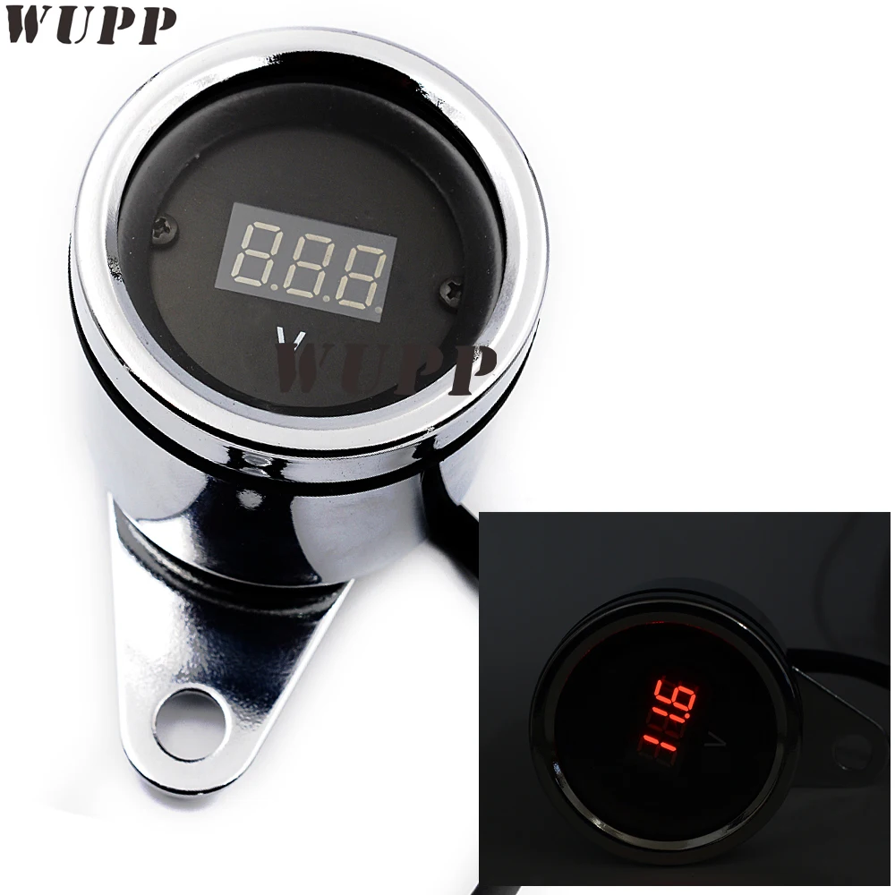 WUPP Universal Motorcycle Voltage Gauge 12V Led Digital Voltmeter For Motorbikemotorcycle
