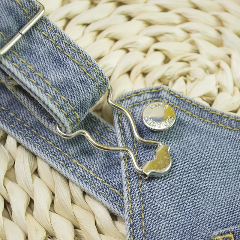 HSID1701007--6Infant Denim Jumpsuit Toddler Boy&Girl Suspender Jeans Shorts Kid Rompers Bodysuit Pocket Straps Patchwork Cuffed Baby Clothing