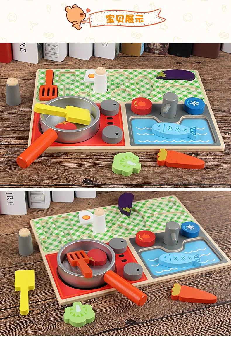 Деревянный фруктов и овощей вырезать и видеть игрушки Детская моделирование игрушечная домашняя кухня игрушка сочетание детский кухонный набор