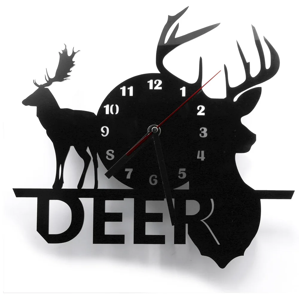 

Настенные часы с изображением оленя, современные уникальные акриловые художественные наручные часы с фигуркой рождественского оленя для любителей животных