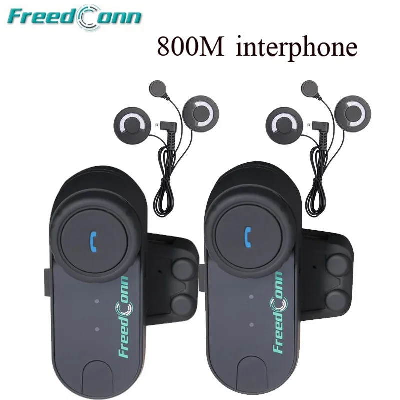 FreedConn 2 шт. 800 м домофон bluetooth мотоциклетный шлем гарнитура Интерком рация с fm радио