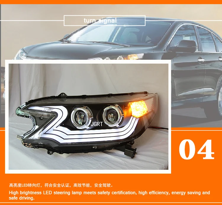 2 шт. автомобильный стиль светодиодный фары для Honda CRV 2012- для CRV головной лампы светодиодный DRL Объектив двойной луч H7 HID Xenon Биксеноновые линзы