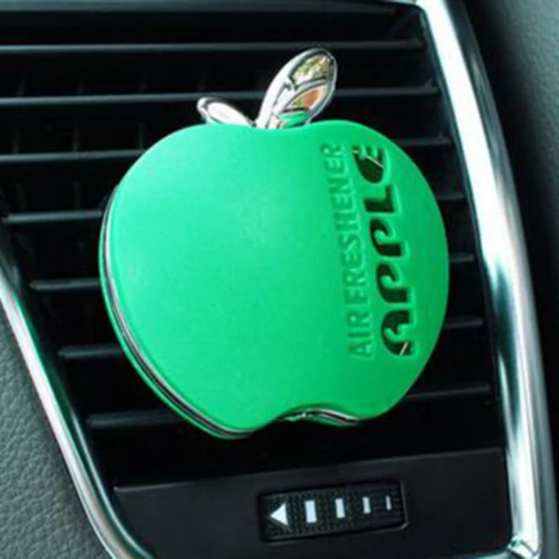 Духи автомобиль Стайлинг ароматизатор в автомобиль Твердый парфюм клип Apple форма автомобильный освежитель воздуха ароматизаторы - Название цвета: Зеленый