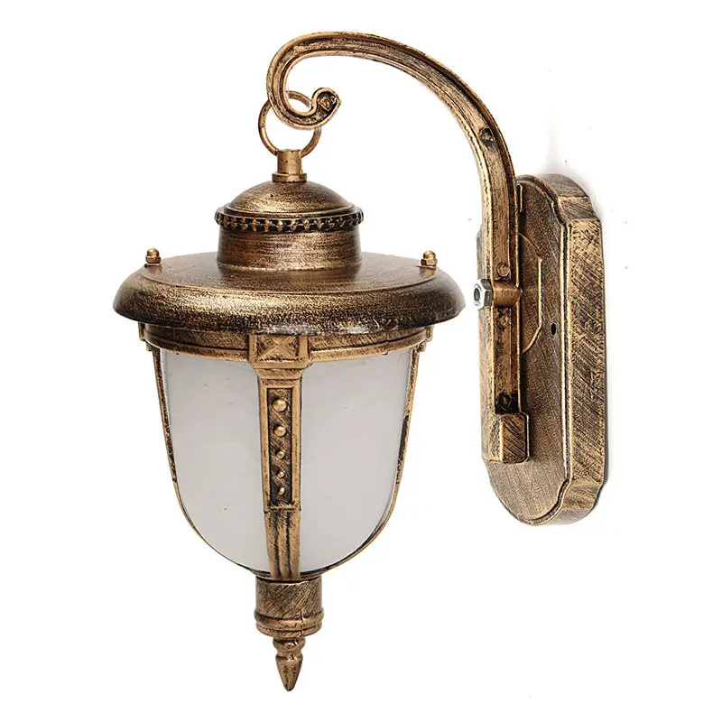 

22W E27 Europe Retro Exterior Wall Lamp Light Fixture Outdoor Garden Lantern Lighting Bedside Lamp Sconce Porch Lampshade 220V