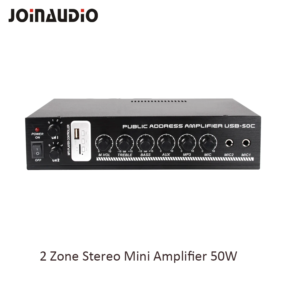 

JOINAUDIO Mixer Surround Sound Amplifier 50W/ 2 Zone Stereo Home Audio Power Amplifier
