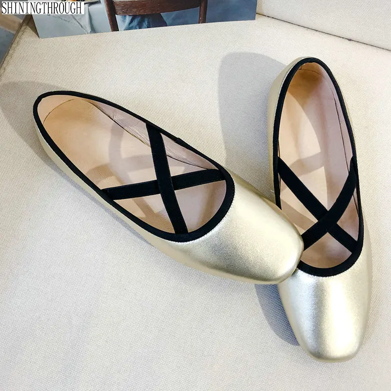 

Genuine Leather Ballet Flats Women Flat Shoes Ladies Girls Female Heel Slip on Office spring summer Shoes