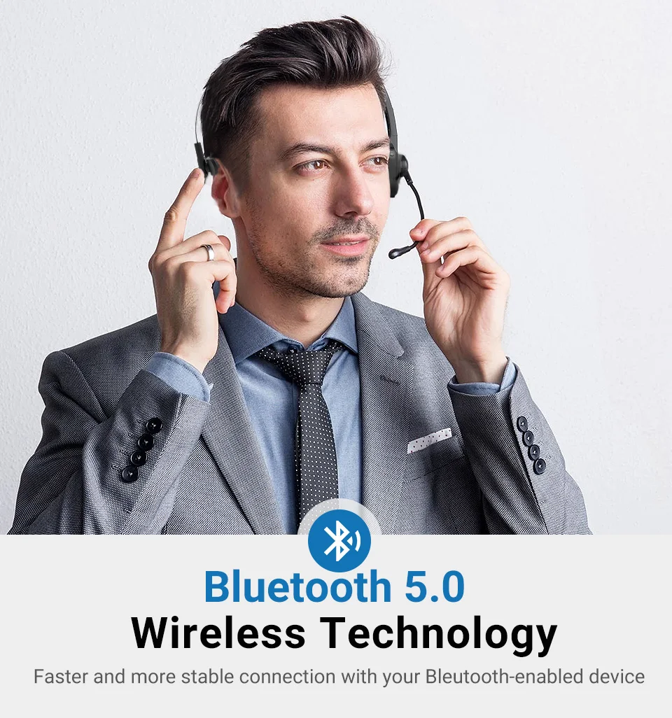 Langsdom H3 Bluetooth наушники, гарнитура для Skype, беспроводная гарнитура для дальнобойщиков, наушники с микрофоном для телефона, офиса, Skype