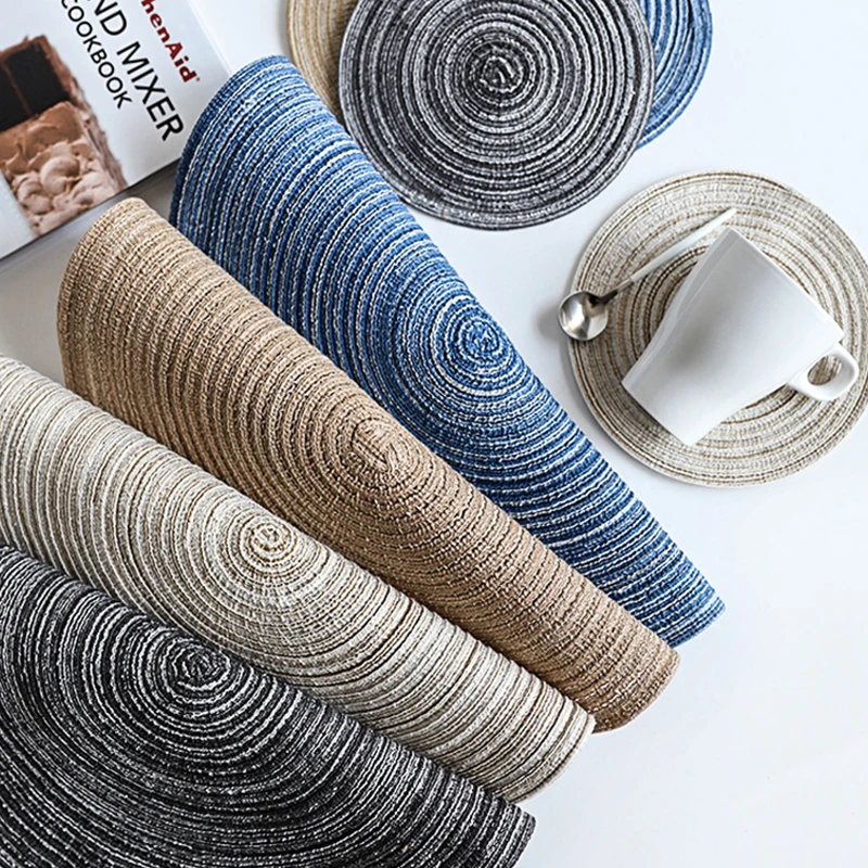 Nordic round table mat Anti Slip Drink Coasters Insulated Solid Placemats Linen Non Slip Ramie Mat Kitchen tool for Home Decor Nordic round table mat Anti Slip Drink Coasters Insulated Solid Placemats Linen Non Slip Ramie Mat Kitchen tool for Home Decor