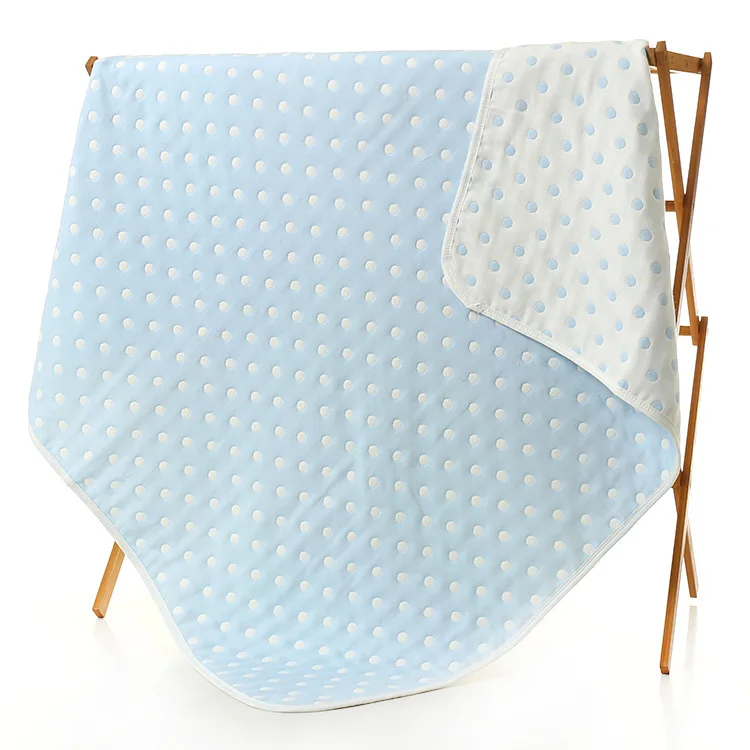 Хлопок детское одеяльце для сна диван Манта новорожденных младенческой Пеленальный детское полотенце роскошные 6 слоев одеяла муслин подарок для ребенка - Цвет: DOT BLUE