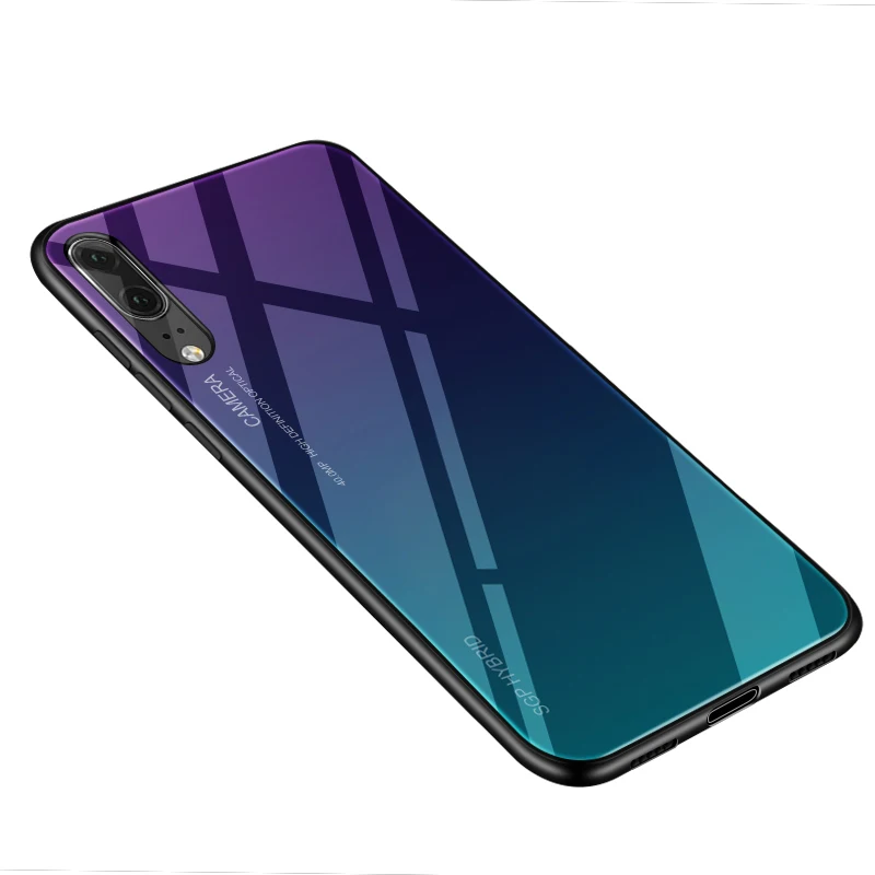 Градиентный чехол из закаленного стекла для телефона для huawei P30 Lite P20 P10 mate 20 Pro светильник задняя крышка защитный чехол оболочка для mate 30