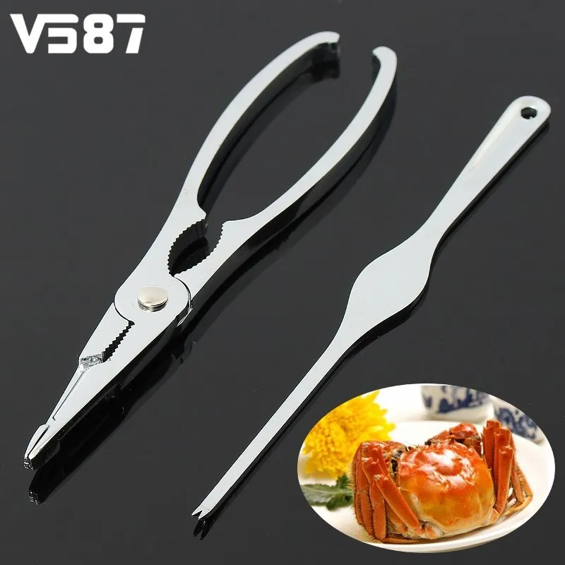 2Pcs/Set Stainless Steel Seafood Cracker Pick Set For Crab Lobster