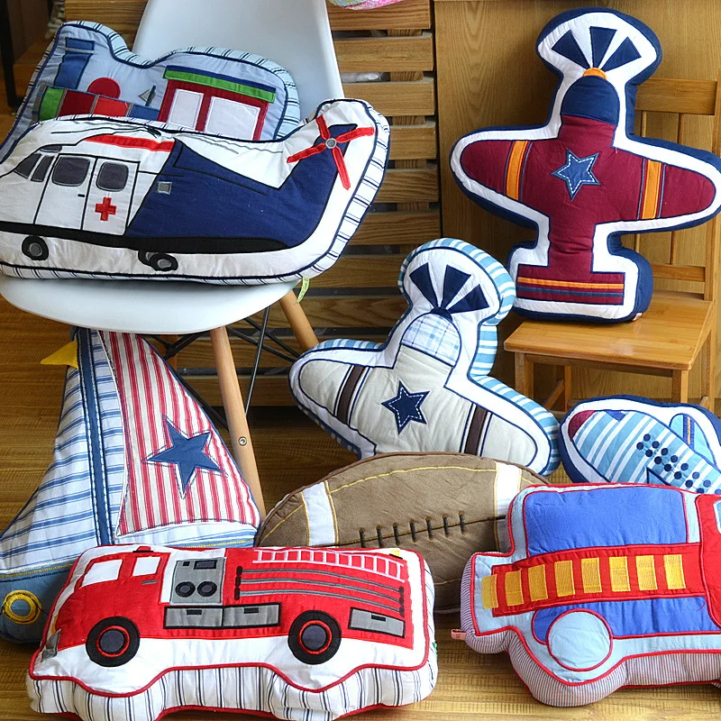 

3D Bus Car Shape Cushion Throw Pillow With PP Cotton Inner Home Decor Cartoon Sofa Toys Sleeping Pillow Plush Gift For Children