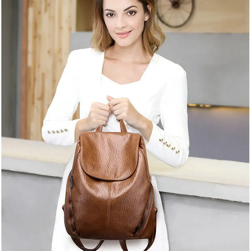 

BERAGHINI Women Backpack Famous Brand School Bags For Teenager Girls Vintage High quality Leather Backapcks Women Herald Fashion