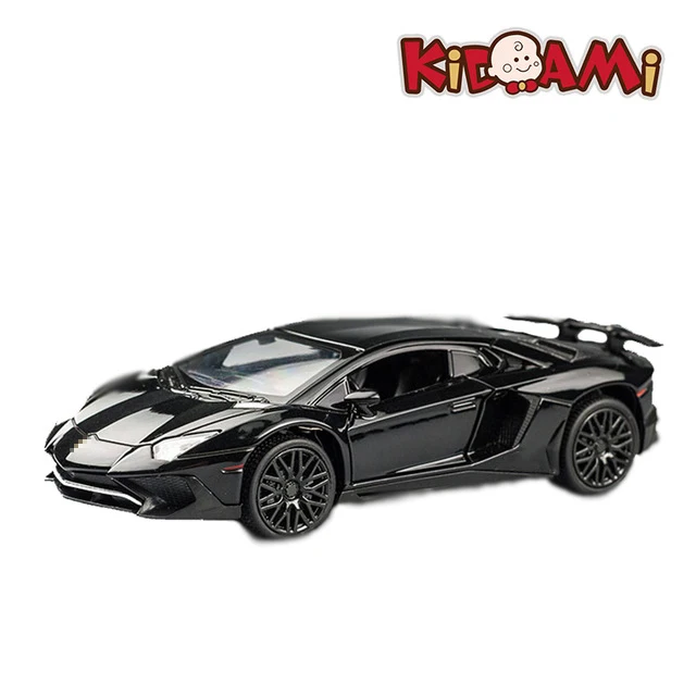 KIDAMI 1:32 Aventador 750-4 литая под давлением модель автомобиля с оттягивающейся спинкой игрушечные машинки подарки игрушки для детей моделирование oyuncak siku - Цвет: Black