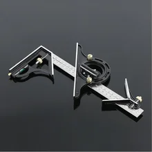 Stainless steel combination square ruler woodworking square protractor horizontal laser protractor universal angle ruler charming plating white steel cufflinks for men protractor set square pair