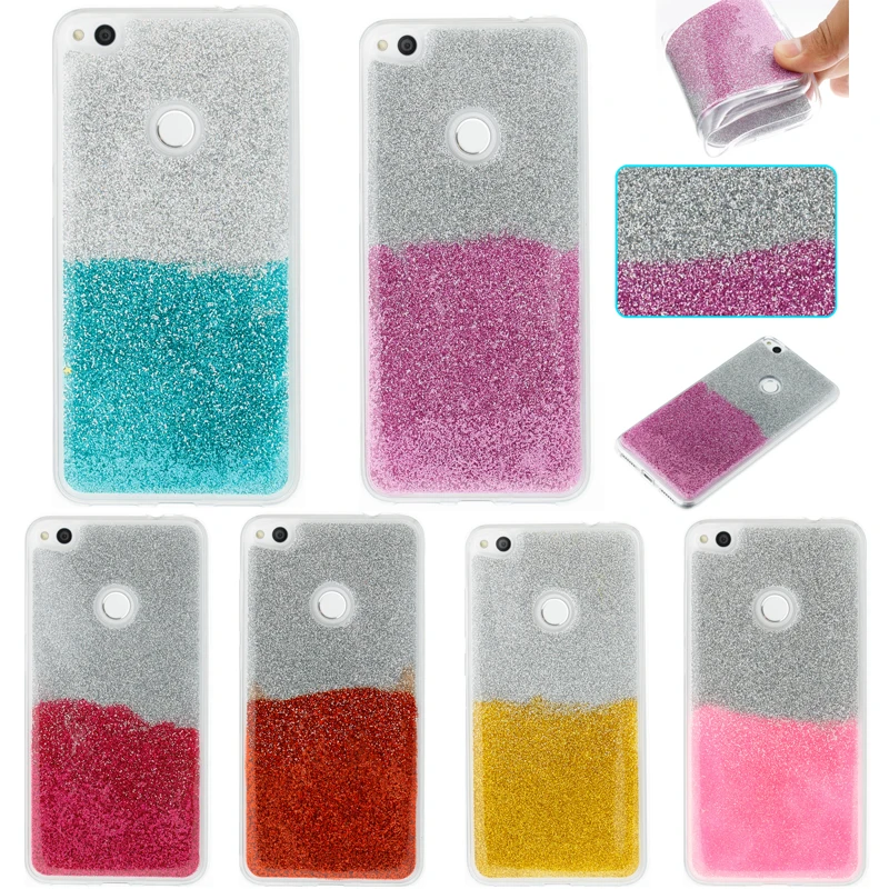 

Fashion Gradient Color Glitter Case For Huawei P8 Lite 2017 Case Soft Silicone Cover for Huawei P9 Lite phone Case