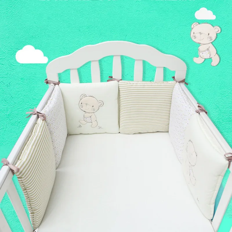 Удобные детские накладка на перила кроватки мультфильм бамперы для ребенка кровать детская кроватка хлопок младенческой бампер постельные принадлежности