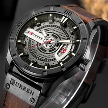 Relojes deportivos militares CURREN 8301 de marca de lujo para hombre, relojes de cuarzo con fecha analógica para hombre, reloj de pulsera de cuero Casual, envío directo