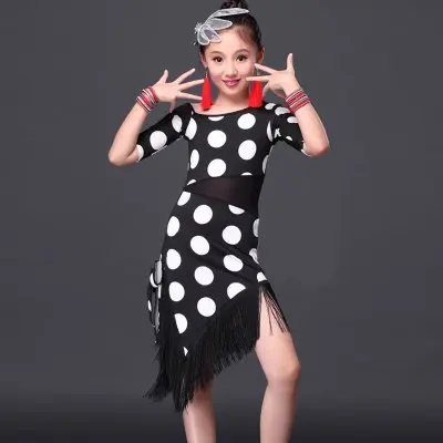 Платье детские костюмы для латинских танцев платье для латинских танцев бальное платье для девочек es юбки танцевальные для фламенко - Цвет: Белый