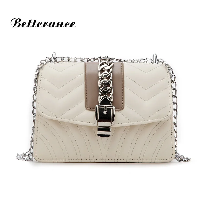 

Betterance 2019 mini Women Messenger Bag Pu leather Women Shoulder Bag Thread Panelled Clutches Chain Women Crossbody Bags Tote