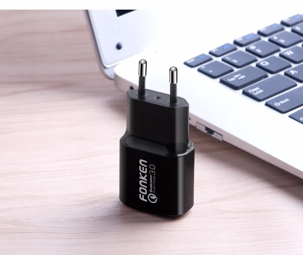 FONKEN USB зарядное устройство Quick Charge 3,0 быстрое зарядное устройство QC3.0 QC2.0 18 Вт настенное быстрое зарядное устройство с кабелем быстрой зарядки для мобильного телефона